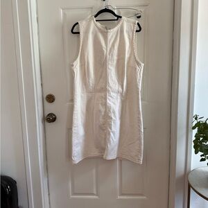 Abercrombie & Fitch Sleeveless Denim White Shift Dress XLT